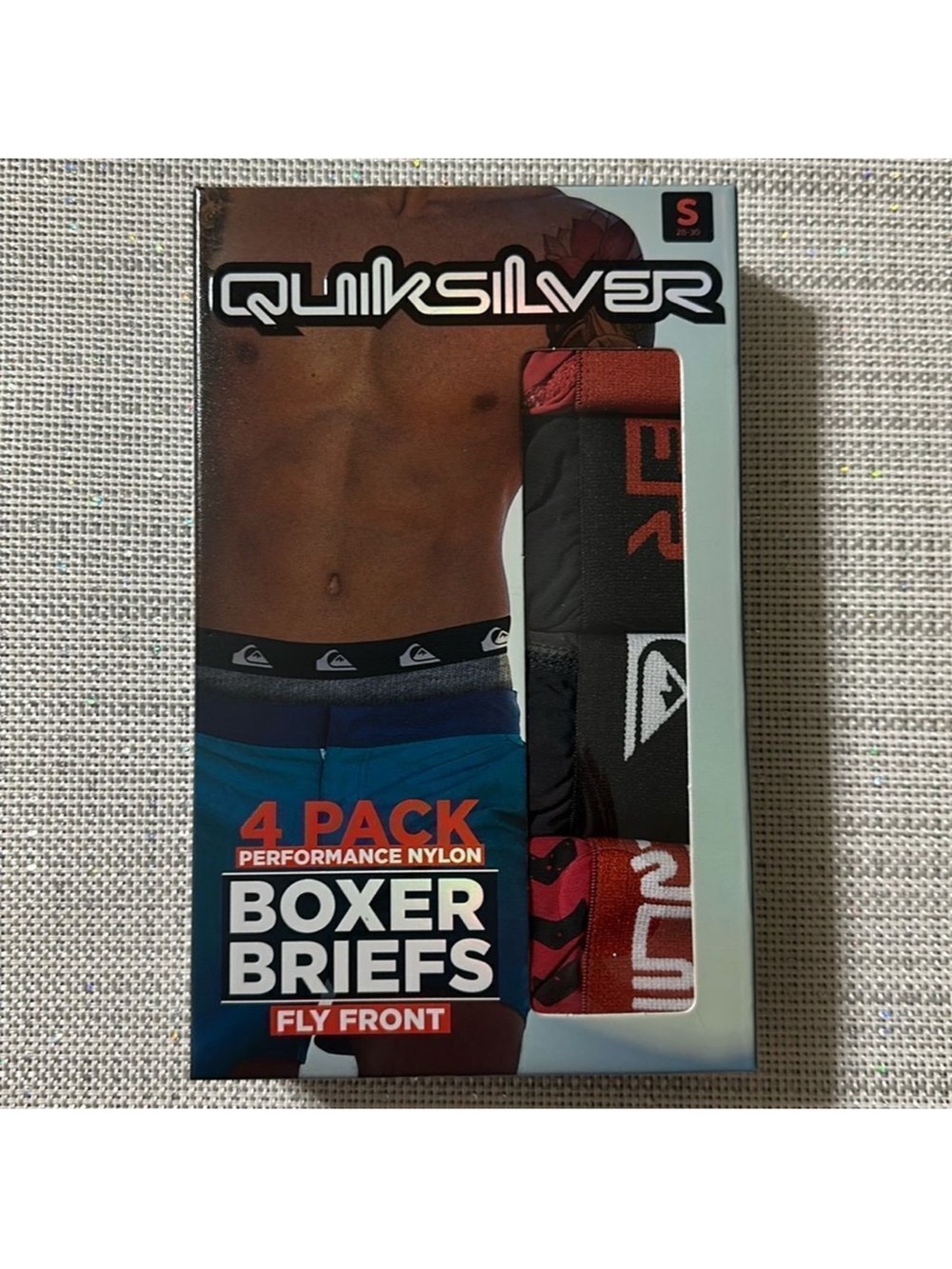 Quicksilver Multi S Multi Performance Nylon Fly Front Boxer Briefs Pack of 4